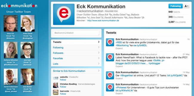 Twitter-Account Eck Kommunikation