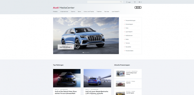 Audi MediaCenter: weit mehr als klassische Pressemitteilungen